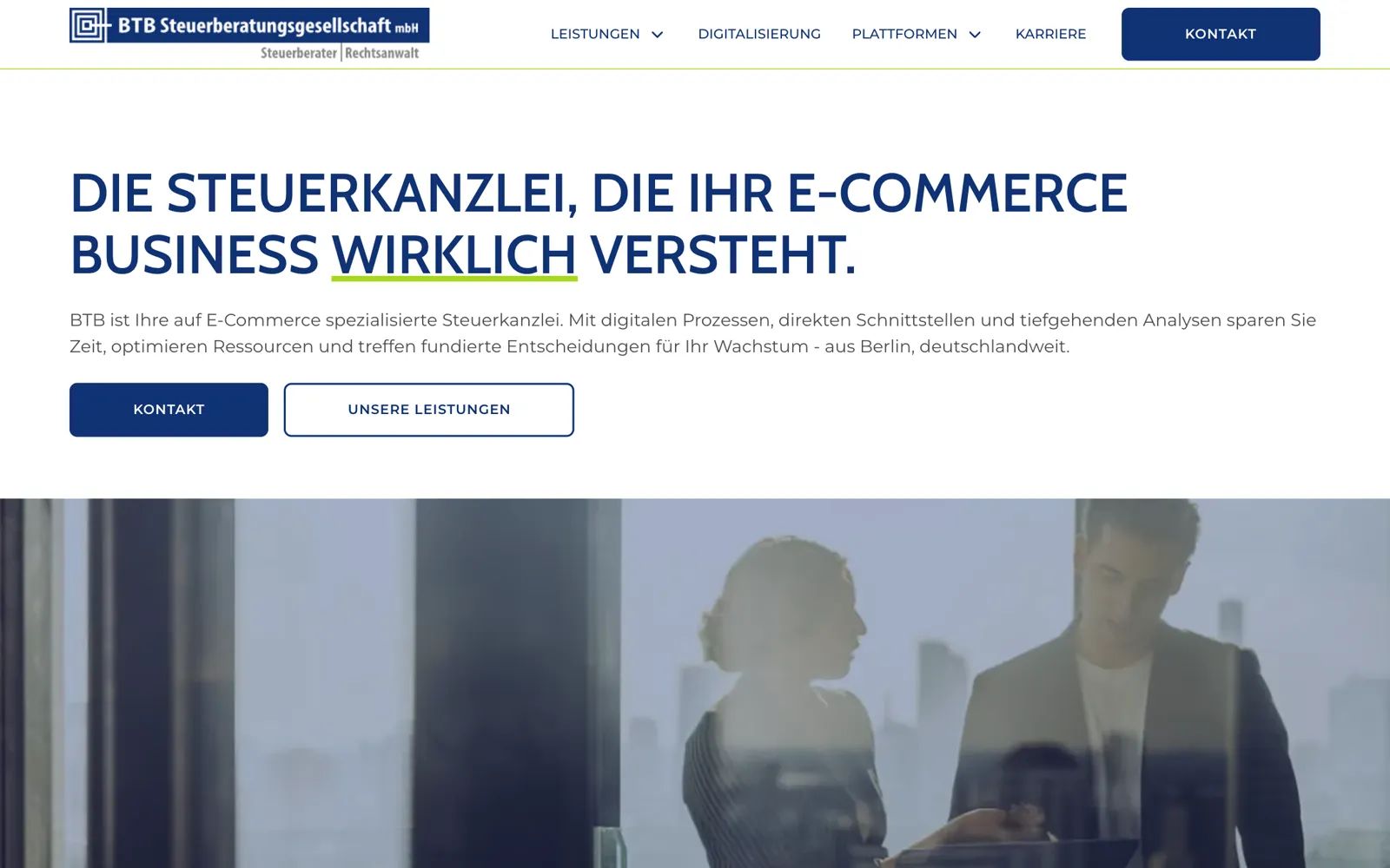 Website BTB Steuerberatung