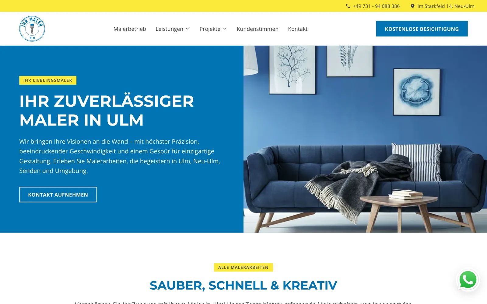 Sitio web Ihr Maler Ulm, Augsburg & München