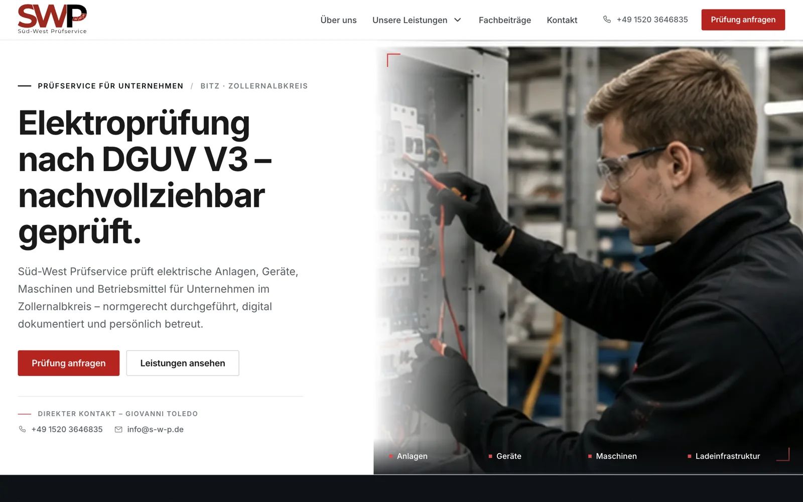 Website Süd-West Prüfservice